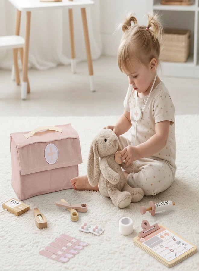 ZICOTO Wooden Doctor Play Set for Toddlers - A Complete Durable Pretend Play Medical Kit for Kids 3-5 with Realistic, Non-Toxic Tools & Carrying Case - Image 4